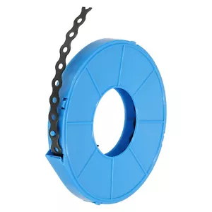 2 Pcs 0.47 Inch x 33 ft 0.6mm Thickness Galvanized Pipe Strap, Black/Blue - Picture 1 of 5