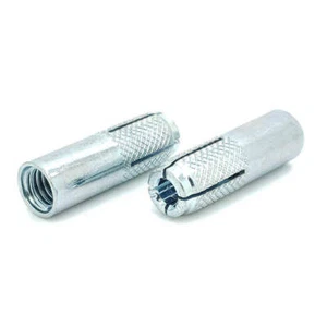 Anclajes de caída moleteados de hormigón de acero al carbono chapados en zinc premium de 3/8 pulgadas, 8 Q - Imagen 1 de 2