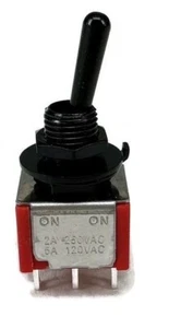 MINI BLACK TOGGLE SWITCH DPDT ON-ON FOR PHASE SWITCHING AND COIL TAPPING - Picture 1 of 1