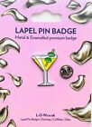 Martini Drink in Glass Lapel Pin Badge. Enamelled & Metal Pin Badge. ref 148
