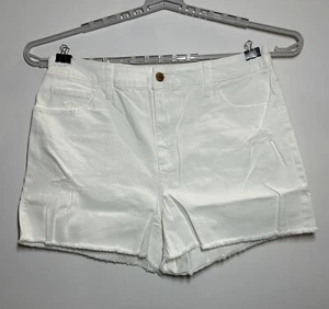 Women's High-Rise Shortie Jean Shorts - Universal Thread White 18 - Picture 1 of 2