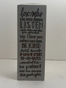Love Rules Wooden Candle Holder - Picture 1 of 15