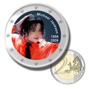 2 Euro Coloured Coin Michael Jackson - Uncirculated Color €2 Coin - Picture 1 of 4