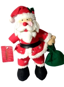 SANTA CLAUS Plush 13 Inches Tall With Tags Holiday Time 1990's Christmas - Picture 1 of 13