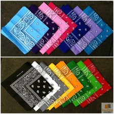 BANDANA Paisley 100% COTTON Head Wrap Durag Bandanna Summer Biker Scarf Mask New