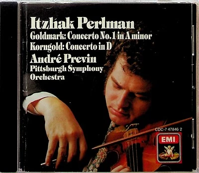 ITZHAK PERLMAN Goldmark/Korngold Violin Concertos PREVIN CD EMI 1987 US NO IFPI - Image 1 of 3