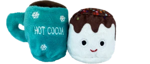 Multipet Cat Toy Catnip Hot Cocoa Mug & Marshmallow 3 inch Toys Winter BLUE Cup - Picture 1 of 1
