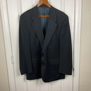 Burberrys’ Blazer Mens 42R Black Wool 2 Button Suit Coat Jacket Vintage 1990s - Picture 1 of 11