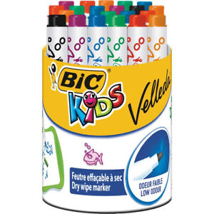 Set of Felt Tip Pens Bic Kids Mini Velleda 24 Pieces Whiteboard