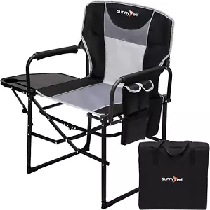 Camping Directors Chair, Heavy Duty,Oversized Portable Folding Chair with Side T - Picture 1 of 8
