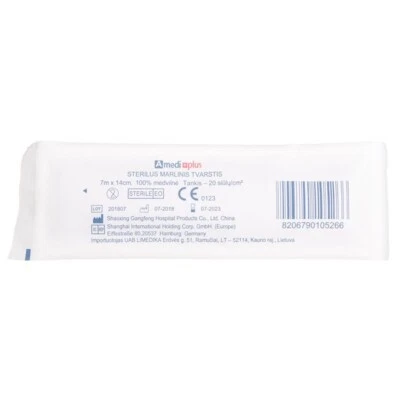 AMEDIPLUS Sterile Gauze Mull Bandage 7 m x 14 cm 100% Cotton Very Dense - Image 1 of 4
