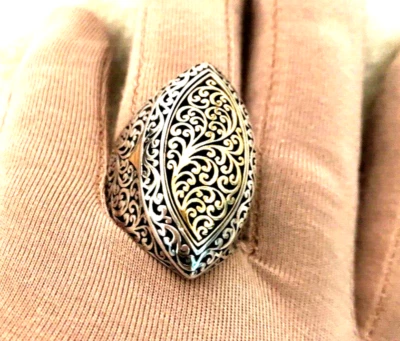 ANILLO LOIS HILL DE LEY Y ORO AMARILLO DE 18K MARQUESA, TALLA 9 (M4690-52) Foto 1 de 4