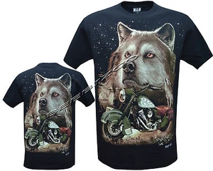 Camiseta Wolf Eagle Biker Indio Americano Motocicleta Brilla en la Oscuridad M - XXL - Imagen 1 de 4