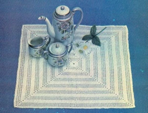 UNIQUE Square Doily/CROCHET PATTERN INSTRUCTIONS ONLY - Picture 1 of 1