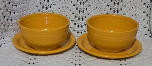 Set of 4 - Fiesta Homer Laughlin Soup/Cereal Bowls and Salad Plates Orange USA - Picture 1 of 20
