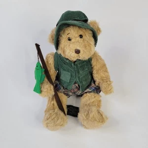 Russ Berrie Montana pescatore orsacchiotto marrone peluche nonno papà palo cappello verde 8" - Foto 1 di 13