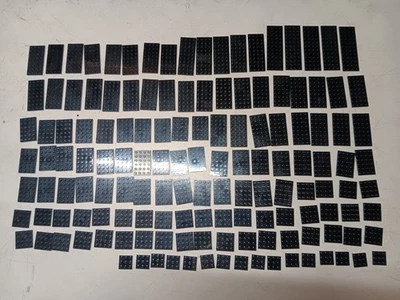 LEGO LOTE A GRANEL 142 PLACAS PLANAS NEGRAS 3X3 4X4 4X6 4X8 4X10 4X12 Foto 1 de 3
