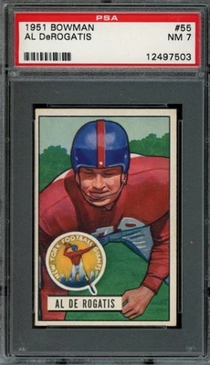 1951 BOWMAN #55 AL DEROGATIS PSA 7 GIANTS RC [G503] - Image 1 of 2