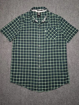Shaun White Boys Green Black Yellow Plaid Cotton Button Up Shirt Size XL 16 - Image 1 of 4