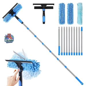 4.2M Fensterwischer 2-in-1 Fensterputzer Drehbares Abzieher Verlängerungsstange - Bild 1 von 11