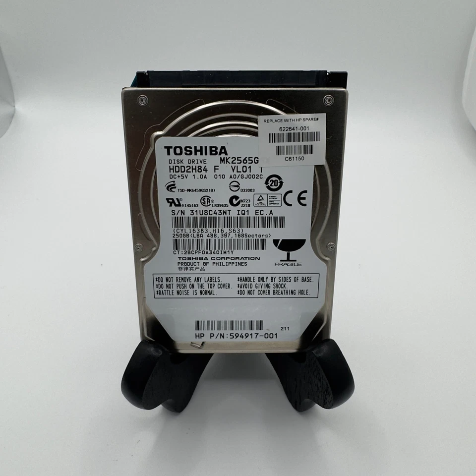 Disco duro interno Toshiba 250 GB 5400 rpm 2,5" (MK2565GSX) - sin probar - GC325 Foto 1 de 1