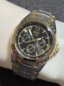 Relic By Fossil Men’s 50M Silver/Gold Tone Stainless Watch Day/Date,Sub Dials - Picture 1 of 21