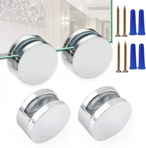 AccEncyc Frameless Mirror Mounting Hardware Kit 4 Pack Zinc Sliver 4 Pcs - Picture 1 of 6