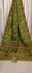 Indian Traditional Resham silk Hand Made Dhakai Jamdani Saree With Blouse Piece - Picture 1 of 10