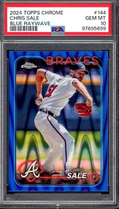 2024 Topps Chrome Chris Sale #144 /150 Blue Raywave Refractor PSA 10 POP 3 - Picture 1 of 2