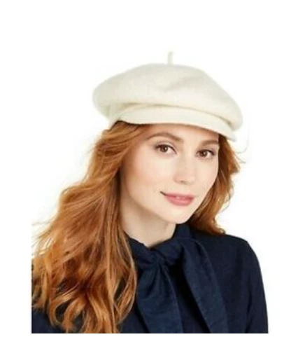 Sombrero de Newsboy Nine West Tejido de Lana Marfil Talla Única Nuevo con Etiquetas #98 Foto 1 de 1