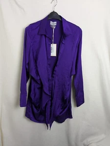 Runaway the label ladies size 12 purple casual ruby shirt dress New - Picture 1 of 8