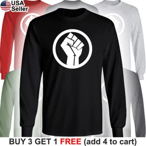 Camiseta BLM Puño Largo Negra Vidas Importa Igualdad Derechos Civiles Elevado Poder Hombres - Imagen 1 de 15