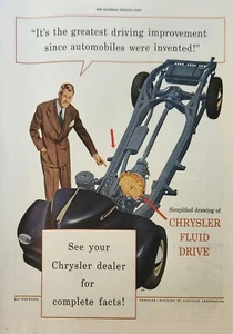Chrysler 1945 coche de accionamiento fluido anuncio de colección la mejor mejora de conducción 423 - Imagen 1 de 1