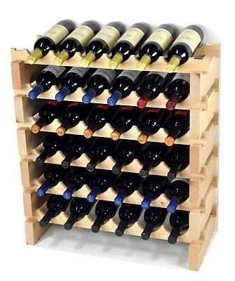 Modular Stackable Wine Rack 24-72 Bottles Capacity Solid Beechwood Wine Racks 6X - Image 1 of 4