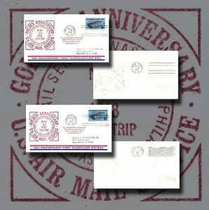 US GOLDEN ANNIV AIR MAIL SERVICE Washington to NY & Philadelphia Pair 5/15/68 - Picture 1 of 5