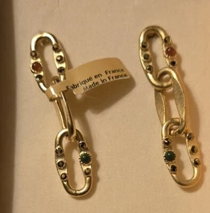 Gas Bijoux Gabriel Dangle Earrings Semi Precious Stones New With Box - Picture 1 of 5