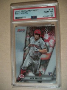 NICK SENZEL 2019 Bowman's Best #12 PSA GEM MINT 10 Reds RC