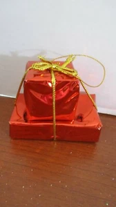Red & Gold FOIL WRAPPED CHRISTMAS GIFTS PRESENTS ORNAMENT - Picture 1 of 1