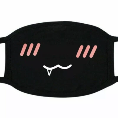 Cute Kawaii Shy Melon Blushing Cheek Kitty Cat One Tooth Face Mask Cover New - Image 1 of 2