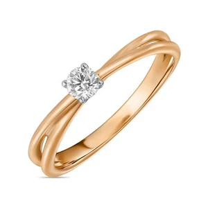 Anillo de compromiso solitario de oro blanco/oro/oro rosa de 14 k de 0,14 quilates cultivado en laboratorio - Imagen 1 de 3
