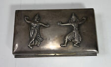 Vintage - Bangkok Sterling Silver, Trinket Box, Jewelry Box w/ Khon Dancers