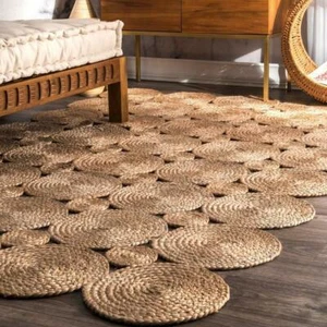 Jute Rug Rag Natural Rug Jute Handwoven Rug Jute Rug Vegetal Eco Rug Area Rug - Picture 1 of 3