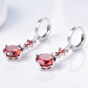 Damen Ohrringen anspruchsvolle Filled Gold18K/750 Edelstein Garnet +Topas - Bild 1 von 3