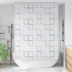 Duschrollo 140x240 cm Quadratmuster - Bild 1 von 10