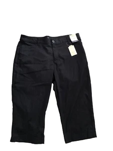 St. John’s Bay Secretly Slender Nero 18 Cotone Spandex Capri Easy Fit Nuovo con etichette - Foto 1 di 7