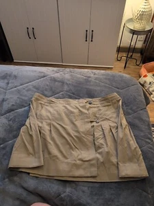 Flynn O'Hara Tan Khaki Wrap-Around Kilt Uniform Ladies  Skirt Pleated 42W - Picture 1 of 2