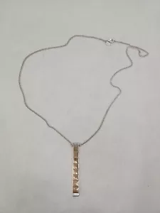 Encantador Collar Colgante Charlie 32" Plata de Ley Rectángulo - Imagen 1 de 4