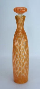 Venini Italia Bottle Murano Glass Signed Decanter Orange - Picture 1 of 10