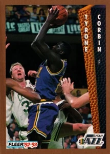 1992-93 Fleer Basketball #220 - Tyrone Corbin - Utah Jazz 92-429 - Picture 1 of 2
