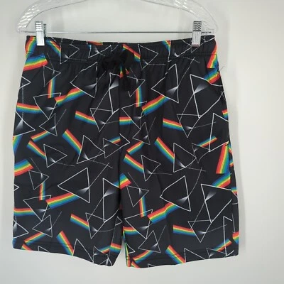 Pink Floyd Hombres Dormir Salón Pijama Pantalones Cortos Pequeño Grueso Suave Negro Arco Iris Prisma Foto 1 de 3
